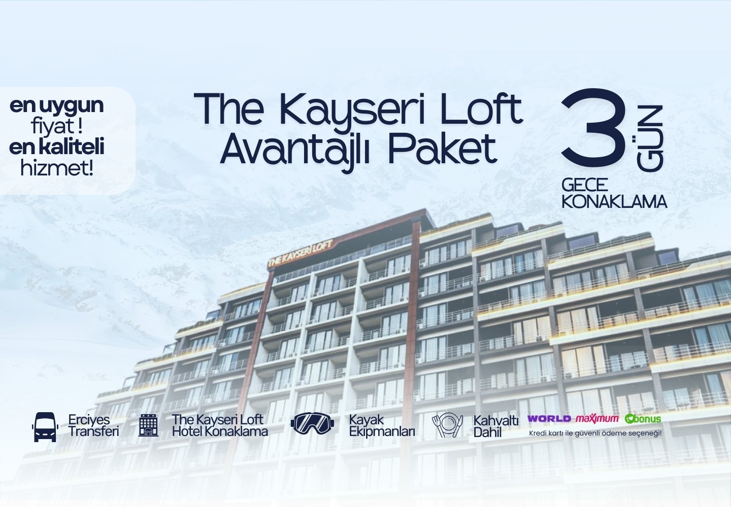 The Kayseri Loft Hotel Avantaj Kayak Paketi 3 Gece 4 Gün