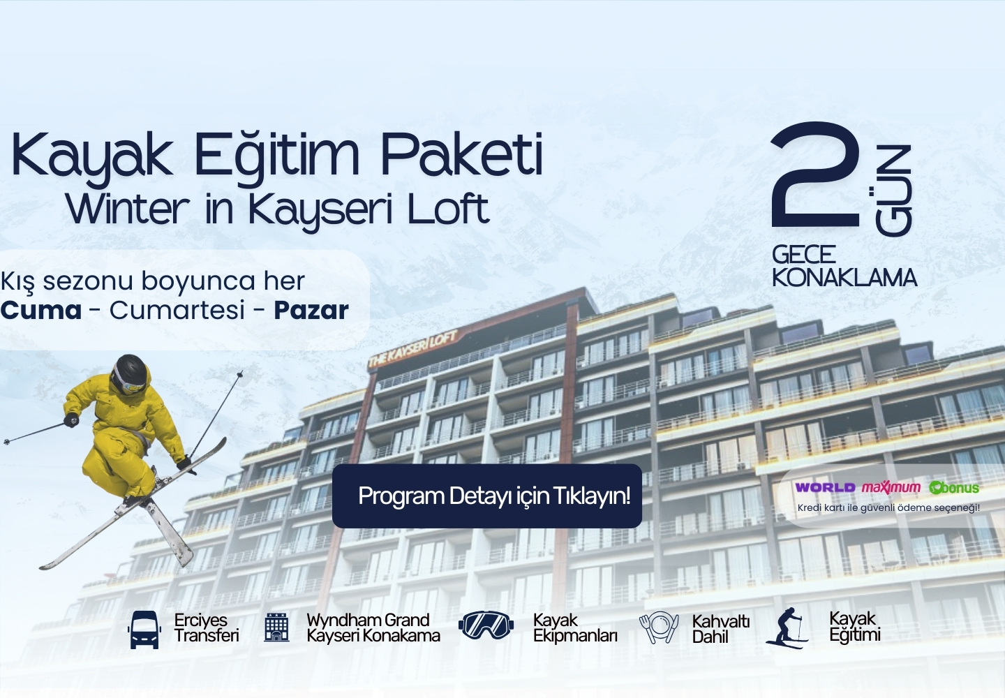 The Kayseri Loft Hotel Premium Haftasonu Eğitim Paketi 2 Gece 3 Gün